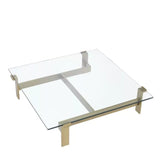 Cocktail Table Maxim - Brushed brass finish | clear glass - - Furniture - Tipplergoods