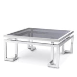 Cocktail Table Palmer - Polished stainless steel | smoke glass - - Furniture - Tipplergoods