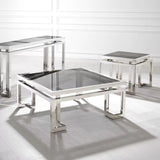 Cocktail Table Palmer - Polished stainless steel | smoke glass - - Furniture - Tipplergoods