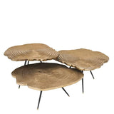 Cocktail Table Quercus brass finish set of 3