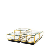 Cocktail Table Tortona S/4 - Polished stainless steel | bevelled glass - - Furniture - Tipplergoods
