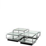 Cocktail Table Tortona S/4 - Polished stainless steel | bevelled glass - - Furniture - Tipplergoods
