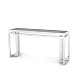 Console Table Palmer - Polished stainless steel | smoke glass - - Furniture - Tipplergoods