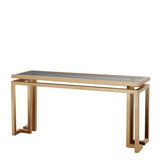 Console Table Palmer - Brushed brass finish | smoke glass - - Furniture - Tipplergoods
