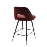 Counter Stool Avorio - Roche bordeaux velvet | black & brass finish legs - - Furniture - Tipplergoods