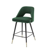 Counter Stool Avorio - Roche green velvet | black & brass finish legs - - Furniture - Tipplergoods