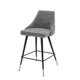 Counter Stool Cedro - Clarck grey | black & brass finish legs - - Furniture - Tipplergoods