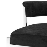 Counter Stool Dante polished ss black velvet - Furniture - Tipplergoods