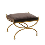 Courtly Bench w/ Brass Finish