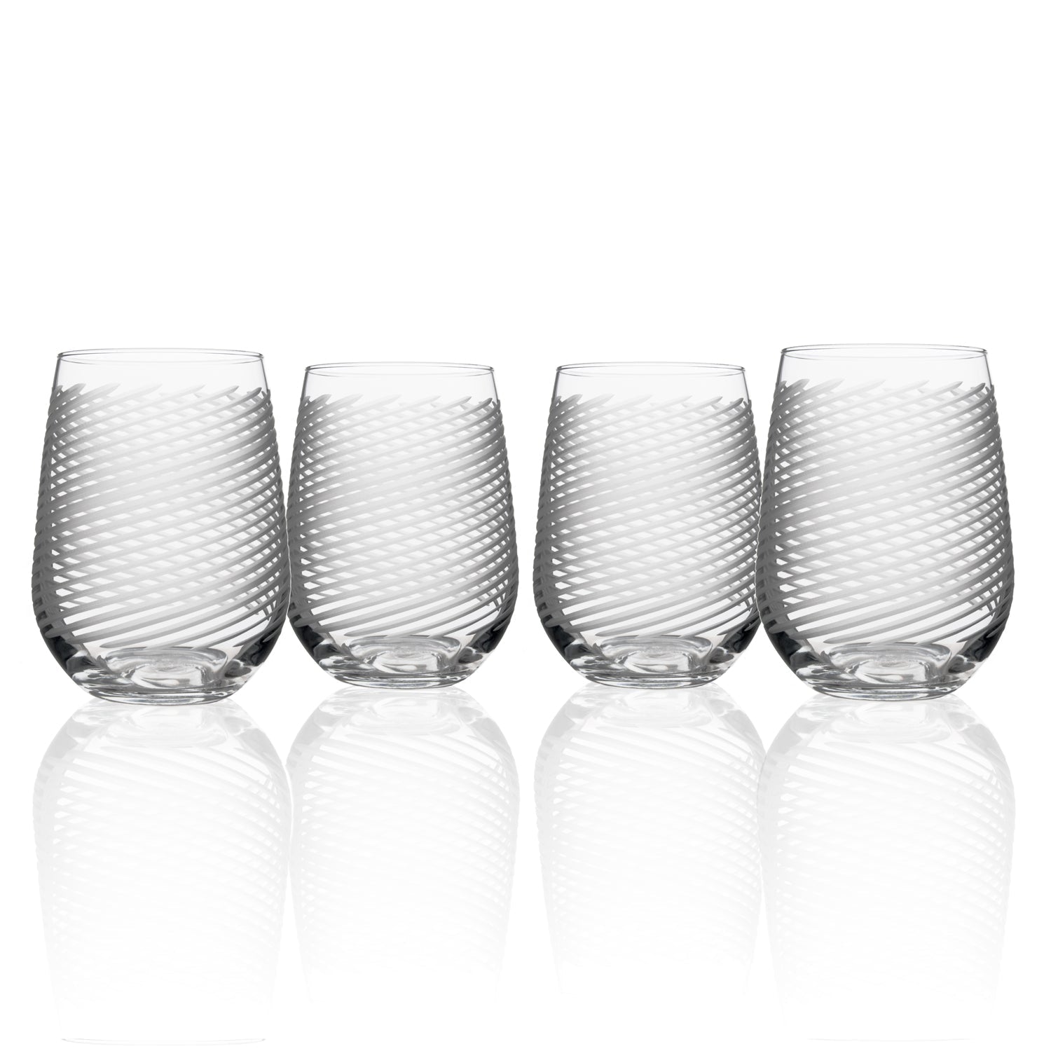 Cyclone 17oz Stemless Wine Glass Set of 4 - Barware - Tipplergoods