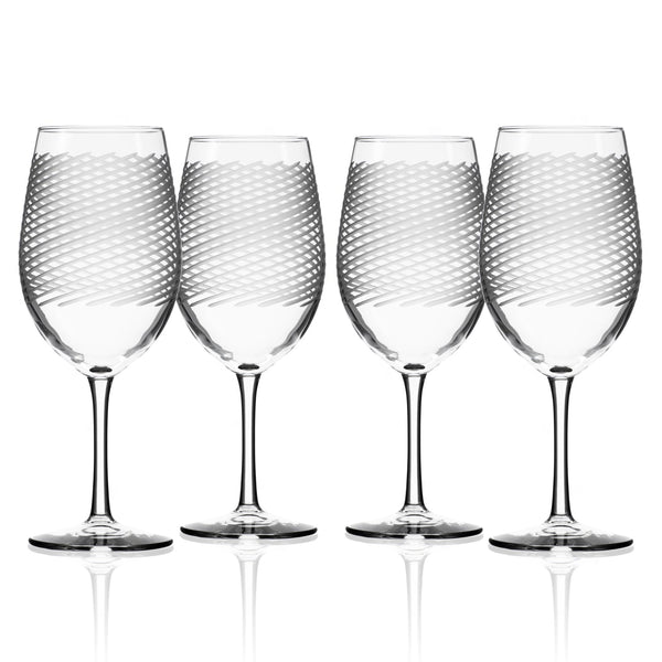 Rolf Glass Peacock 18oz All Purpose Wine Glass Set of 4