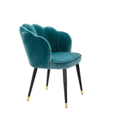 Dining Chair Bristol - Savona sea green velvet | black & brass finish legs - - Furniture - Tipplergoods