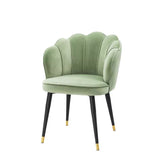 Dining Chair Bristol - Savona pistache green velvet | black & brass finish legs - - Furniture - Tipplergoods