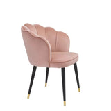 Dining Chair Bristol - Savona nude velvet | black & brass finish legs - - Furniture - Tipplergoods