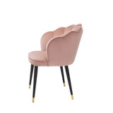 Dining Chair Bristol - Savona nude velvet | black & brass finish legs - - Furniture - Tipplergoods