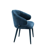Dining Chair Cardinale - Roche teal blue velvet | upholstered legs - - Furniture - Tipplergoods