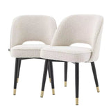 Dining Chair Cliff set of 2 - Bouclé cream | black & brass finish legs - - Furniture - Tipplergoods