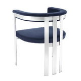Dining Chair Clubhouse - Polished stainless steel | savona midnight blue velvet - - Furniture - Tipplergoods