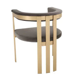 Dining Chair Clubhouse - Brushed brass finish | savona grey velvet - - Furniture - Tipplergoods