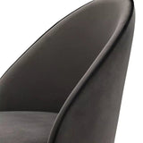 Dining Chair Cooper set of 2 - Roche dark grey velvet | black velvet piping - Furniture - Tipplergoods