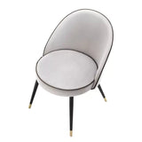 Dining Chair Cooper set of 2 - Roche light grey velvet | roche dark grey piping - Furniture - Tipplergoods