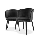 Dining Chair Filmore set of 2 - Cameron black | black finish legs - - Furniture - Tipplergoods