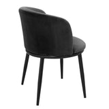 Dining Chair Filmore set of 2 - Cameron black | black finish legs - - Furniture - Tipplergoods