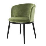 Dining Chair Filmore set of 2 - Cameron light green | black finish legs - - Furniture - Tipplergoods