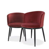 Dining Chair Filmore set of 2 - Cameron wine red | black finish legs - - Furniture - Tipplergoods
