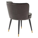 Dining Chair Grenada - Savona grey velvet | savona dark grey velvet piping - Furniture - Tipplergoods
