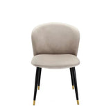 Dining Chair Volante - Roche beige velvet | black & gold finish legs - - Furniture - Tipplergoods