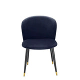 Dining Chair Volante - Savona midnight blue velvet | black & gold finish legs - - Furniture - Tipplergoods