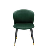 Dining Chair Volante - Roche dark green velvet | black & gold finish legs - - Furniture - Tipplergoods