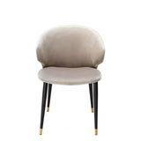 Dining Chair Volante w/arm - Roche beige velvet | black & gold finish legs - - Furniture - Tipplergoods