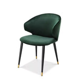 Dining Chair Volante w/arm - Roche dark green velvet | black & gold finish legs - - Furniture - Tipplergoods