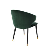 Dining Chair Volante w/arm - Roche dark green velvet | black & gold finish legs - - Furniture - Tipplergoods