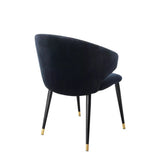Dining Chair Volante w/arm - Savona midnight blue velvet | black & gold finish legs - - Furniture - Tipplergoods