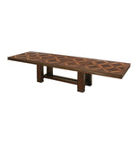 Dining Table w/ 2 Leaf Extenders & Parquetry Accents