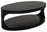 Eclipse Oval Cocktail Table, Black Metal - Furniture - Tipplergoods