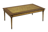 Eglomise Cocktail Table w/ Painted Glass & Gold Gilding