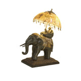 Elephant Ride Table Lamp Tiger Penshell & Brass