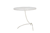 Float Accent Table in Clam Stone, Silver Gilt Base