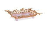 Glorieux Tray in Pink Crystal & Gold