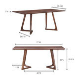 Godenza Dining Table Rectangular - Brown - Tipplergoods