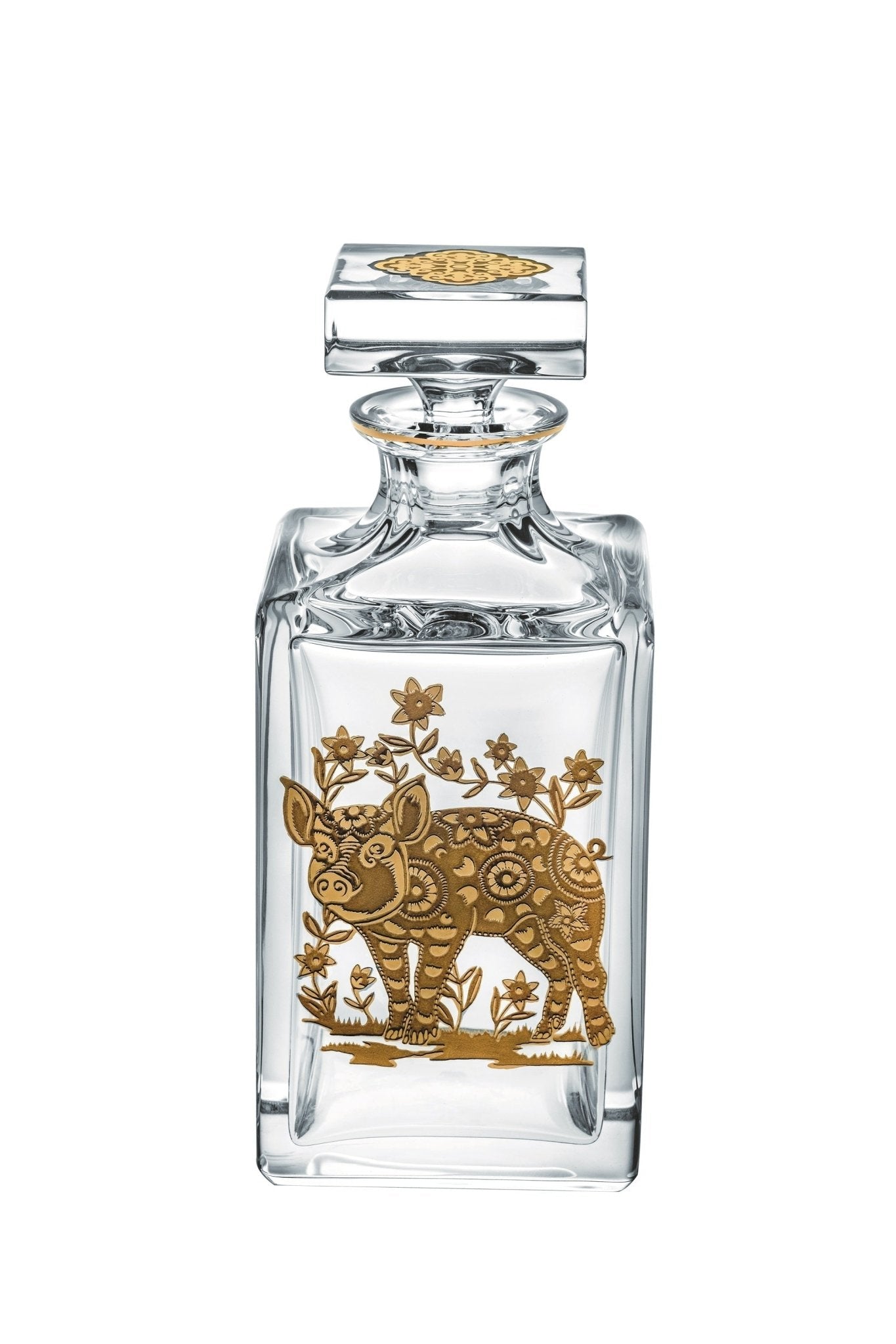 Golden - Whisky Decanter With Gold Pig - Barware - Tipplergoods