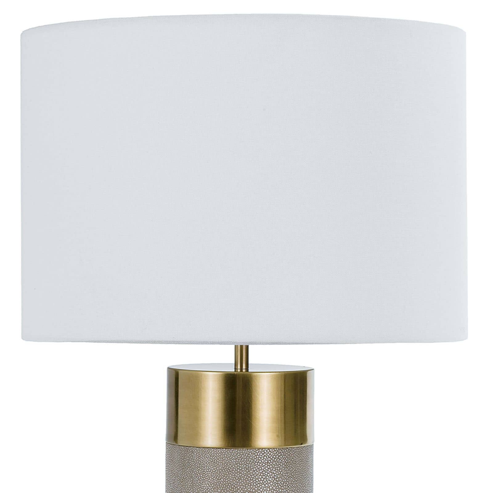 Harlow Ivory Grey Shagreen Cylinder Table Lamp - Decor - Tipplergoods