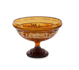 Hekte Crystal Bowl in Amber w/ Gold Leaf
