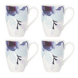 Indigo Watercolor Floral Mug Set of 4 - Barware - Tipplergoods