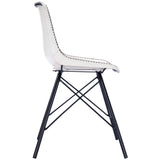Inland Side Chair - White & Black Leather - - Furniture - Tipplergoods