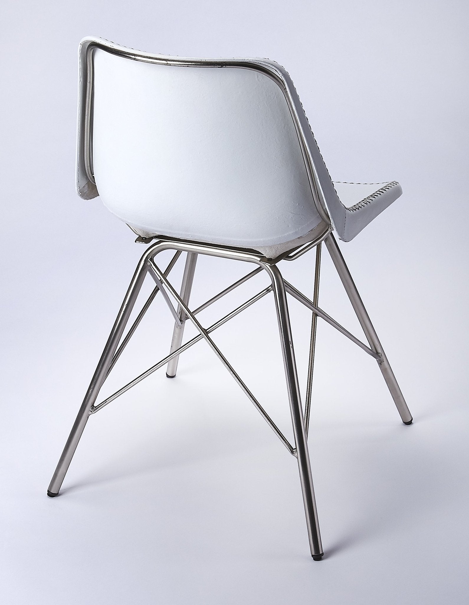 Inland Side Chair - White Leather - - Furniture - Tipplergoods